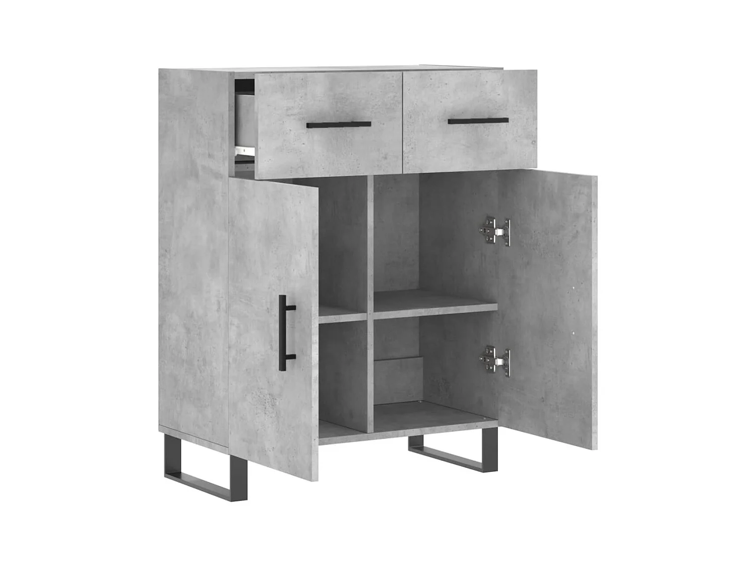 Credenza grigio cemento 69,5x34x90 cm in legno ingegnerizzato