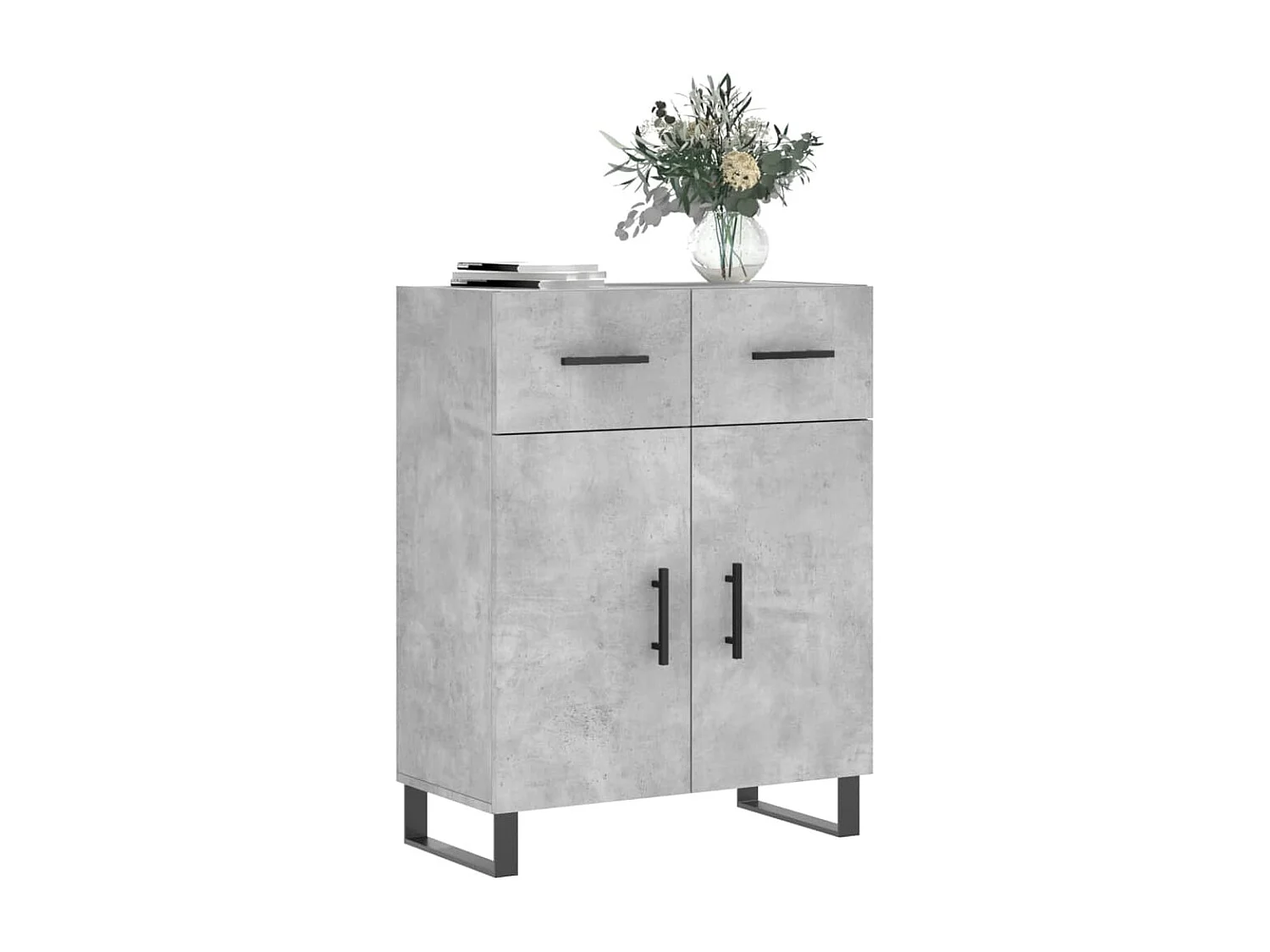 Credenza grigio cemento 69,5x34x90 cm in legno ingegnerizzato