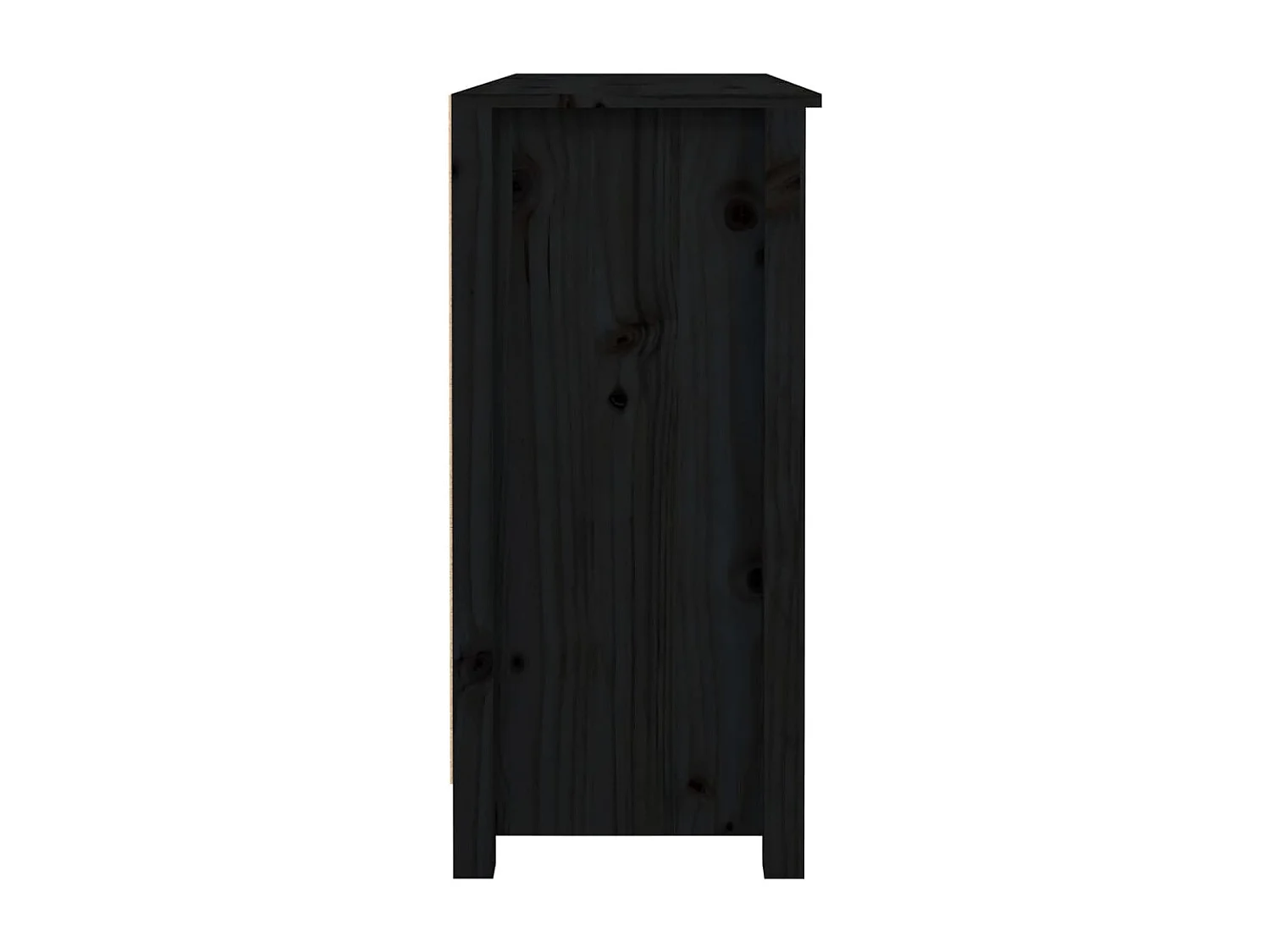 Zwart dressoir 100x35x74,5 cm massief grenenhout