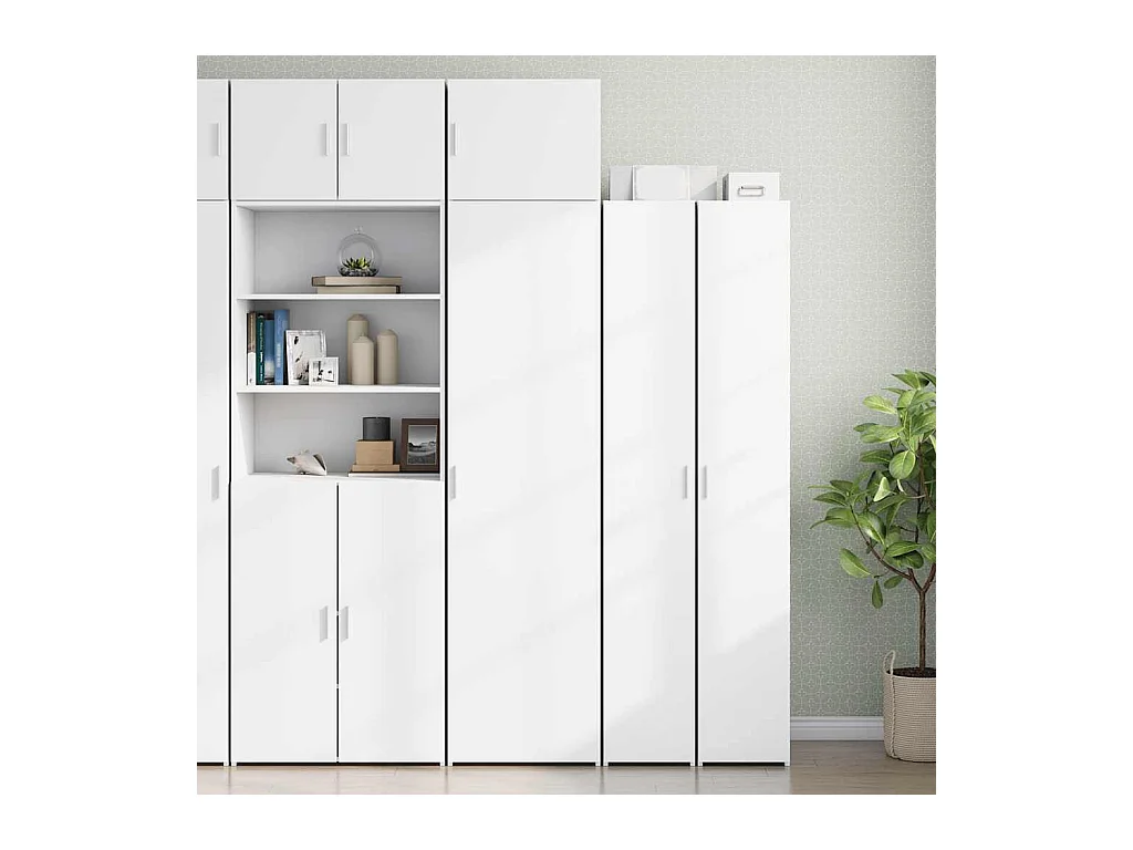 Slanke witte opbergkast 50x42,5x225 cm