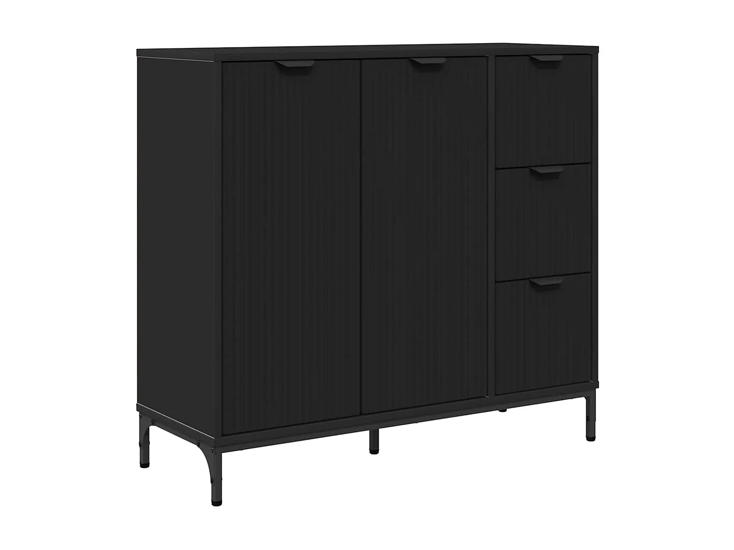 Buffet avec tiroir Noir 89,5 x 33 x 82 cm Bois d'ingénierie