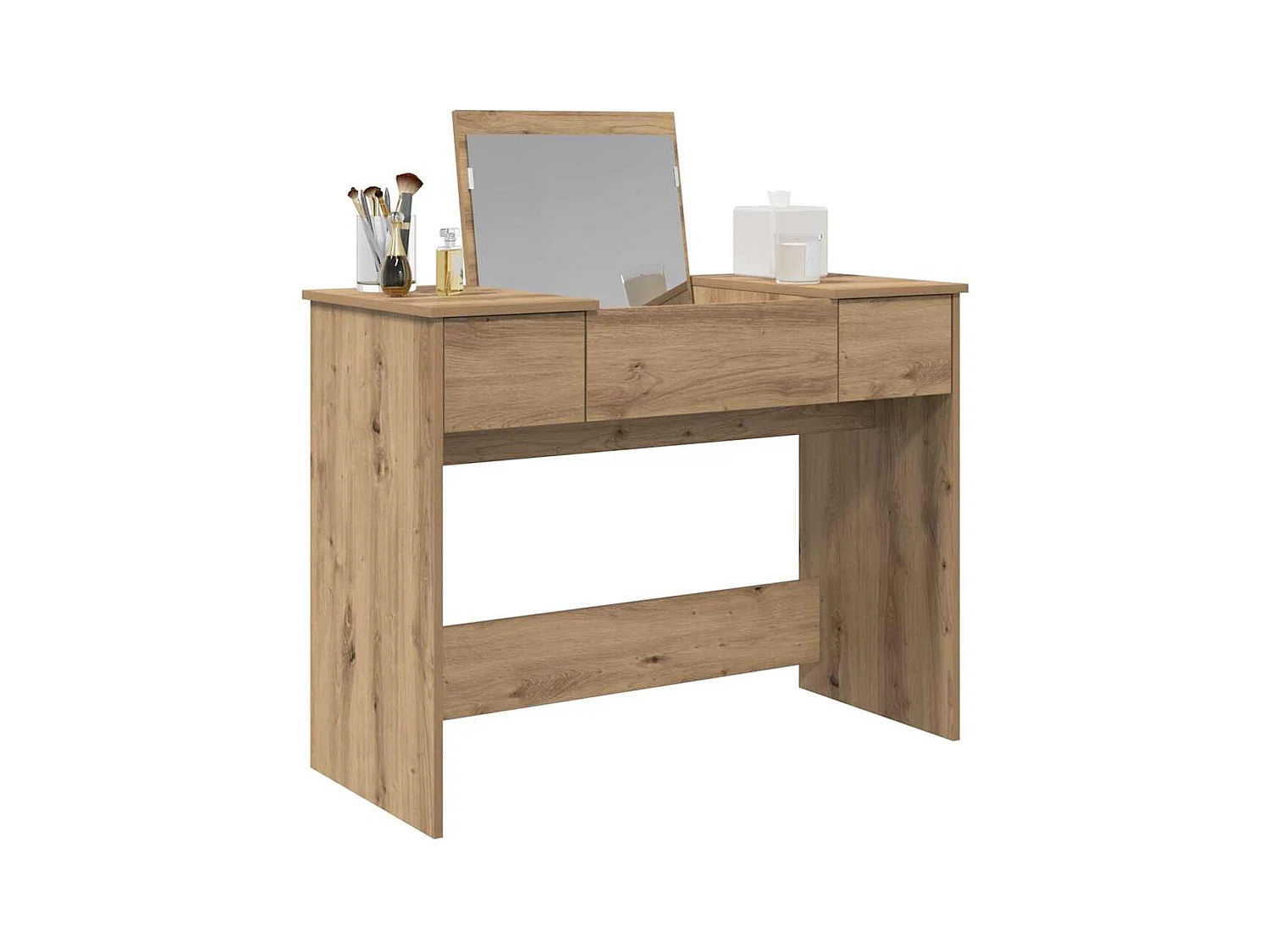 Table de Toilette avec tiroir chêne artisanal 100 x 45 x 76 cm