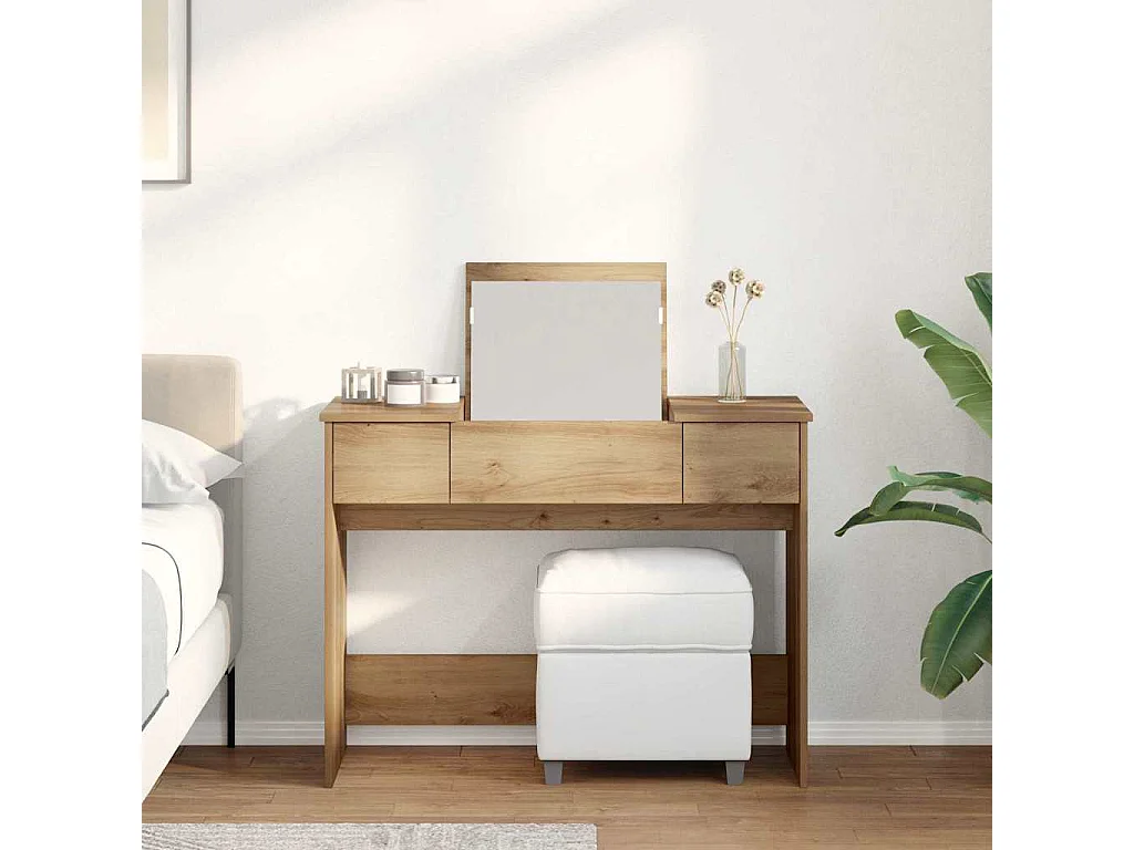 Table de Toilette avec tiroir chêne artisanal 100 x 45 x 76 cm