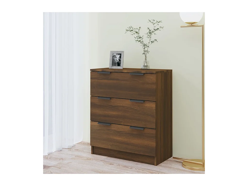 Credenza in rovere marrone 60x30x70 cm Legno ingegnerizzato