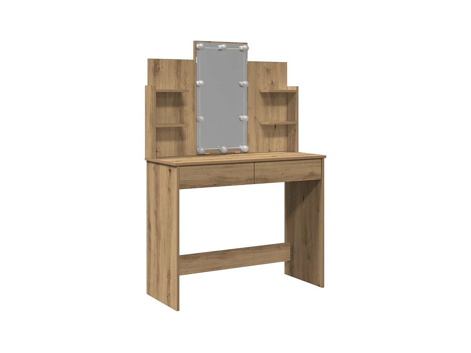 Coiffeuse avec lumières LED chêne artisanal 96x40x142 cm
