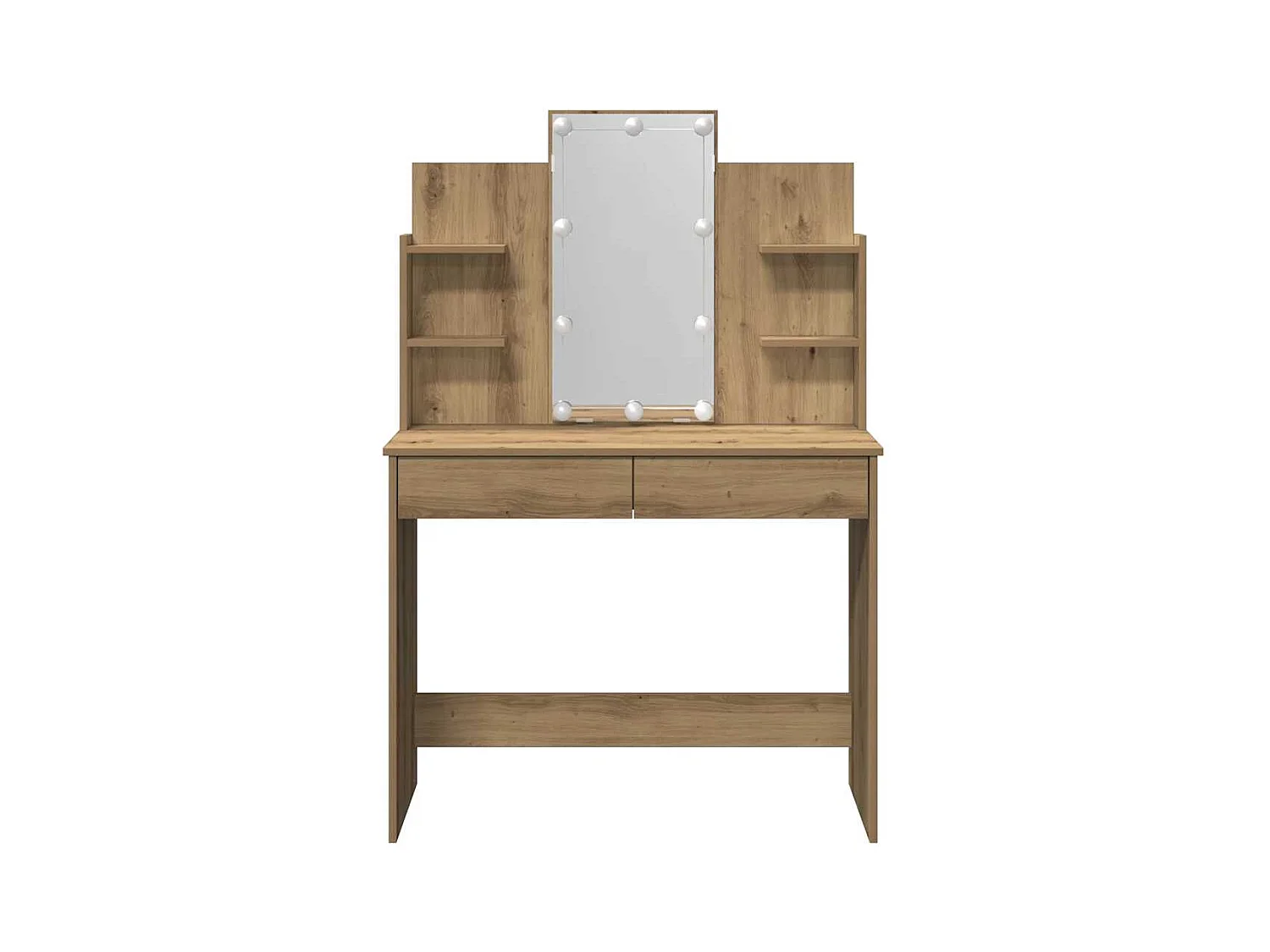 Coiffeuse avec lumières LED chêne artisanal 96x40x142 cm