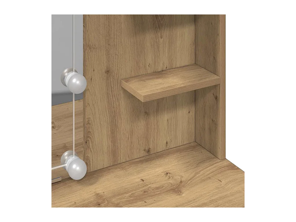 Coiffeuse avec lumières LED chêne artisanal 96x40x142 cm