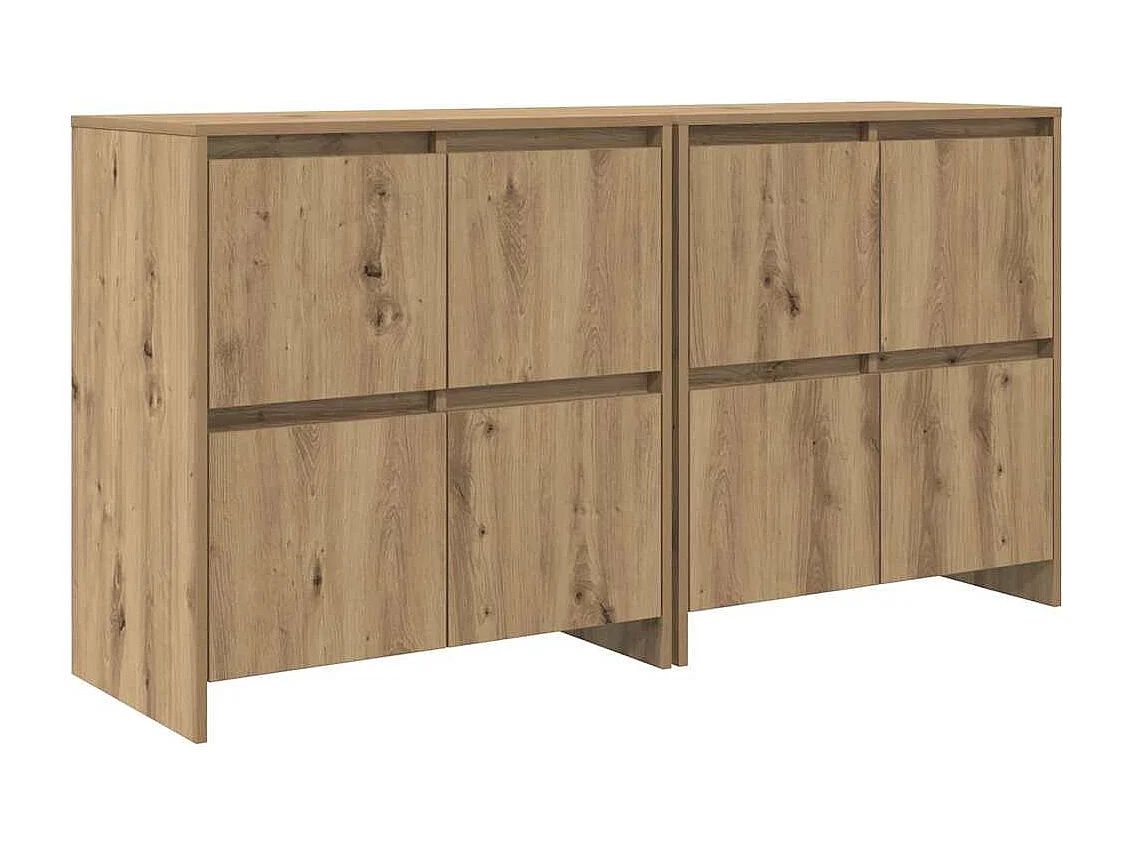 Credenze 2 pezzi in rovere lavorate a mano 70 x 41 x 75 cm Legno ingegnerizzato