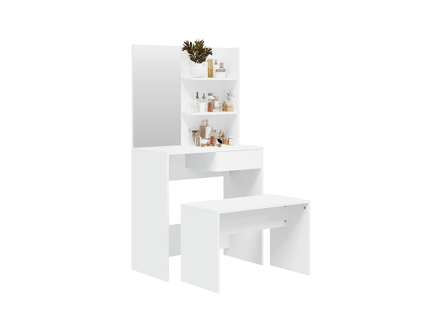 Set da toeletta bianco 74,5x40x141 cm
