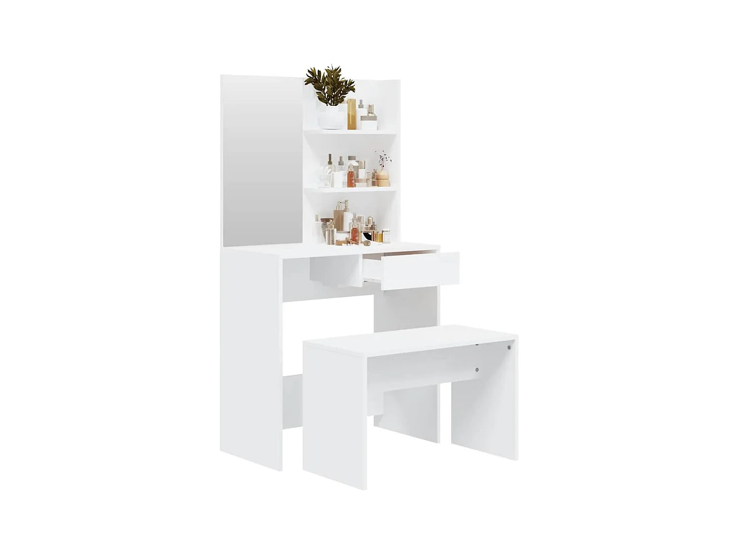 Set da toeletta bianco 74,5x40x141 cm