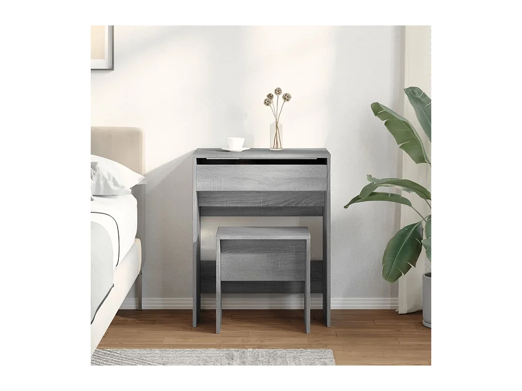 Sonoma grijze kaptafel en kruk 60x40x113,5 cm