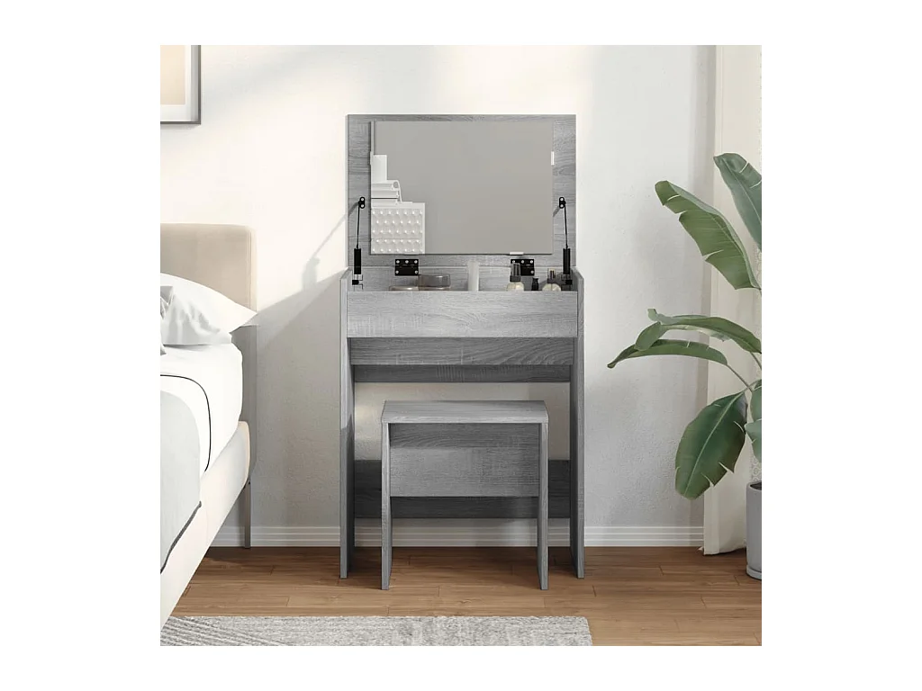 Sonoma grijze kaptafel en kruk 60x40x113,5 cm