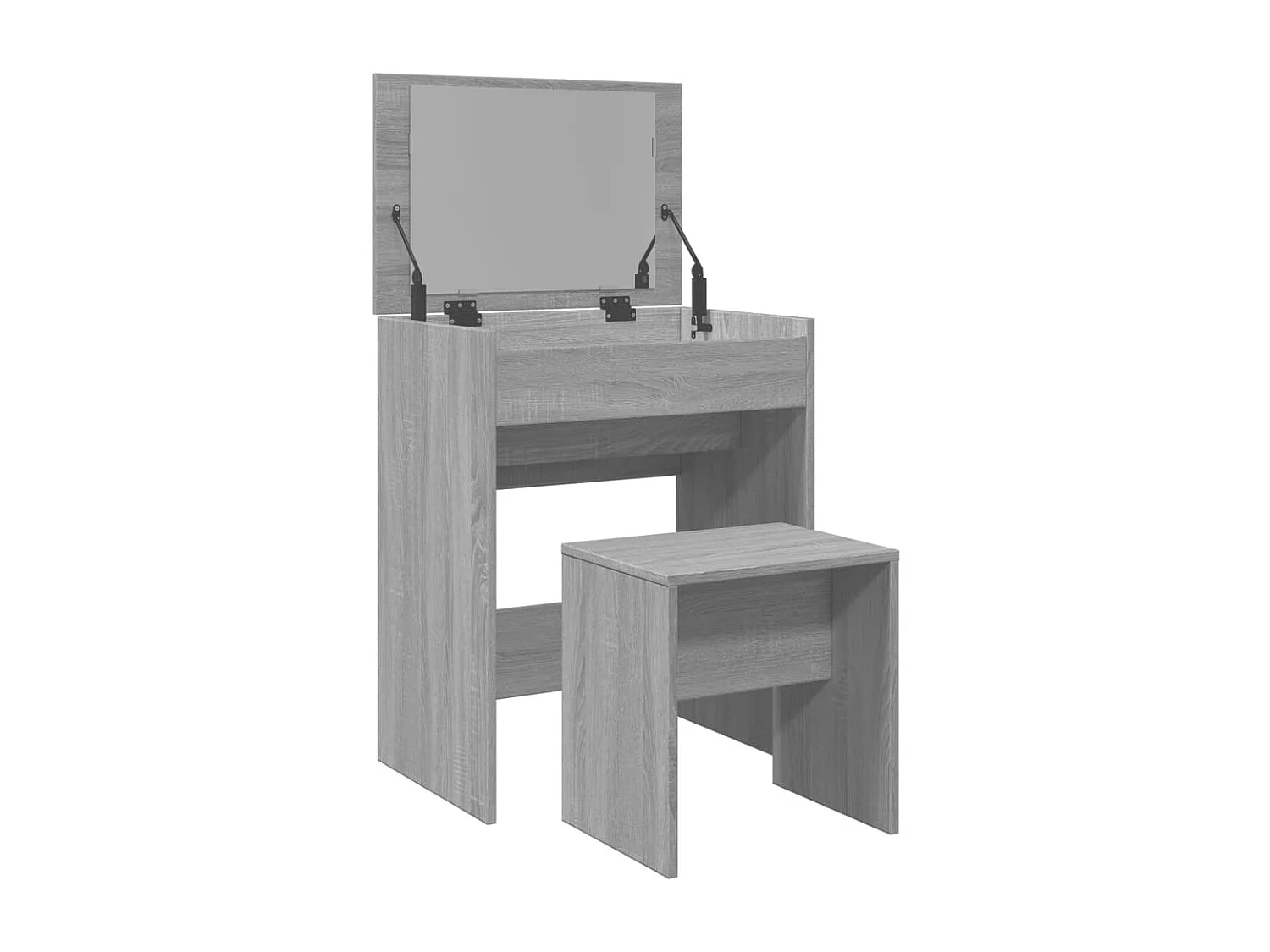 Tocador y taburete Sonoma gris 60x40x113,5 cm