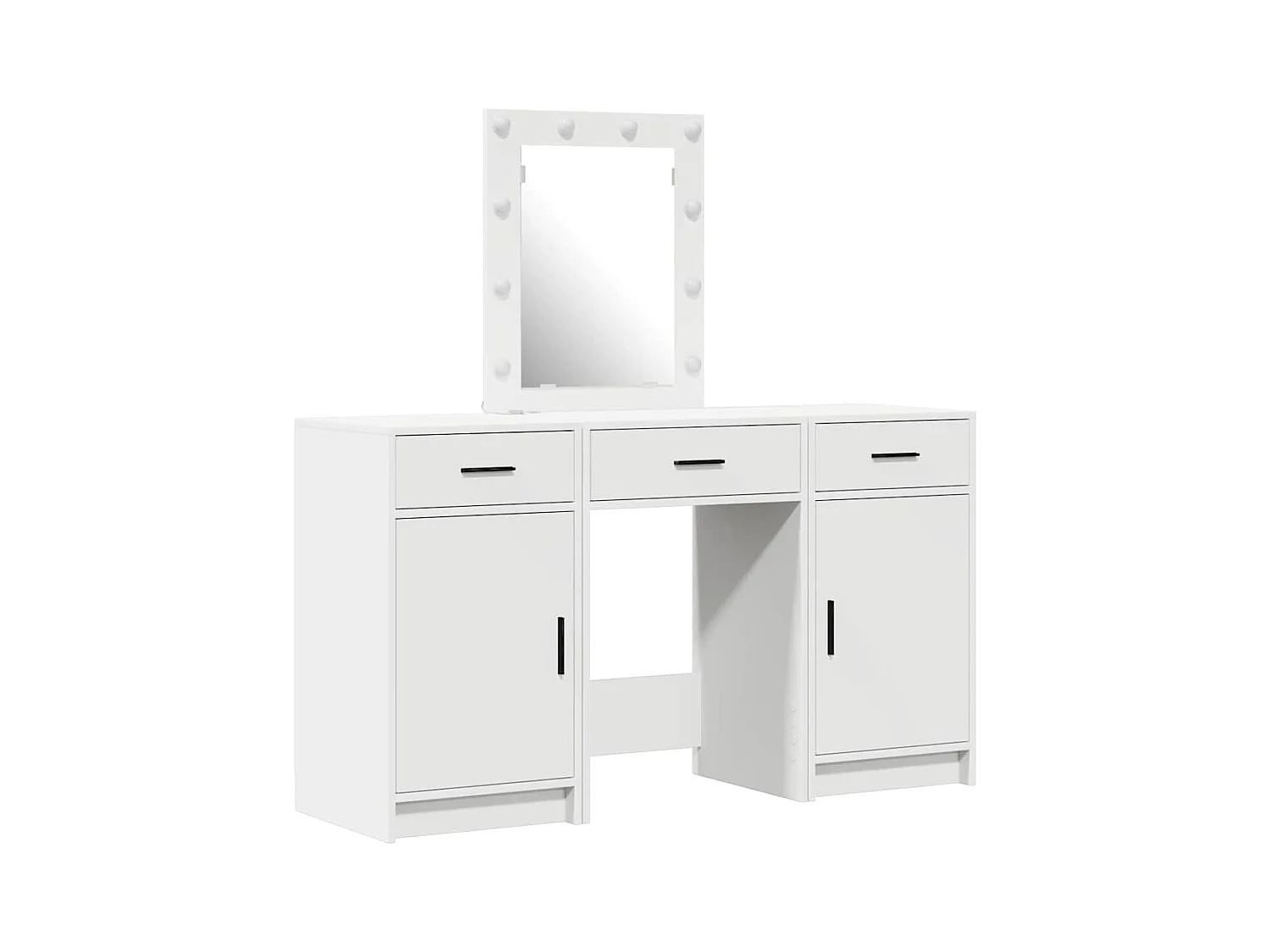 Table de Toilette avec tiroir 3 pcs Blanc 50 x 41 x 135 cm