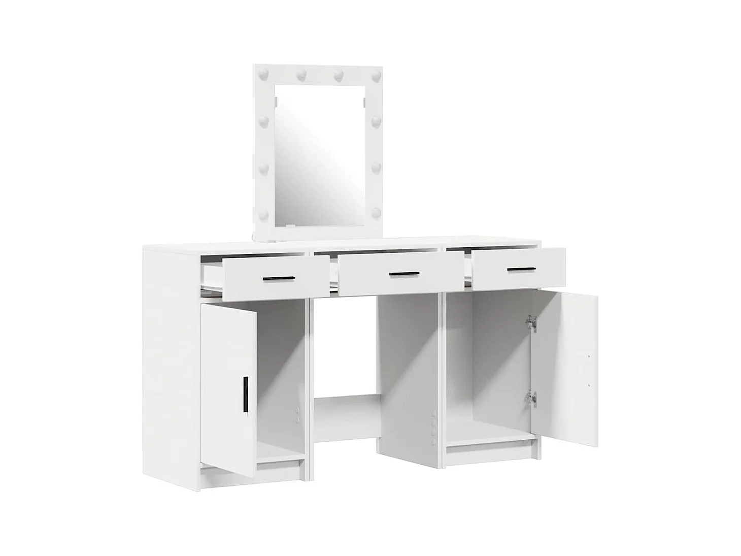Table de Toilette avec tiroir 3 pcs Blanc 50 x 41 x 135 cm