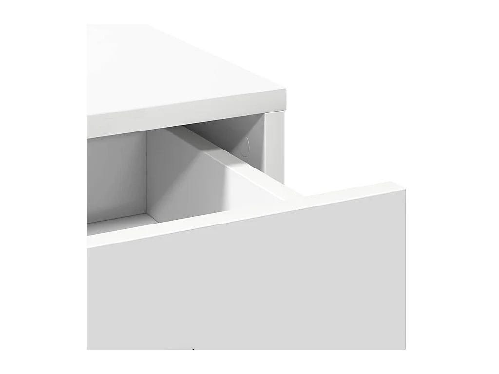 Table de Toilette avec tiroir 3 pcs Blanc 50 x 41 x 135 cm