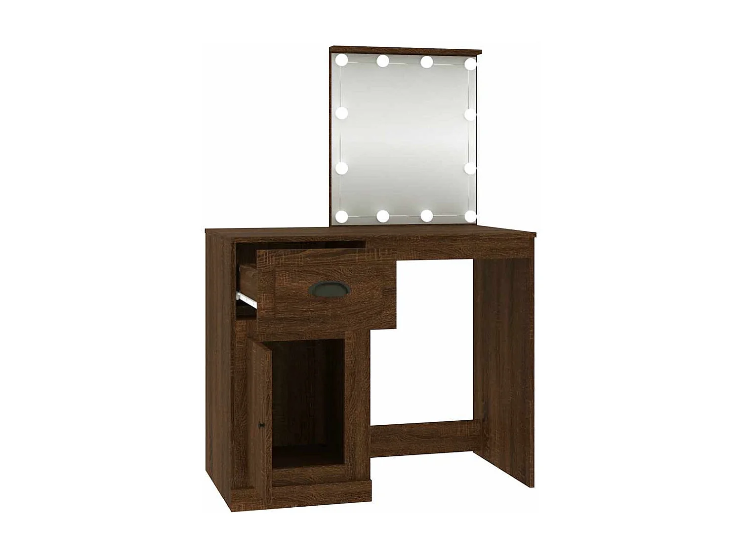 Toletta con LED rovere marrone 90x50x132,5cm in legno ingegnerizzato