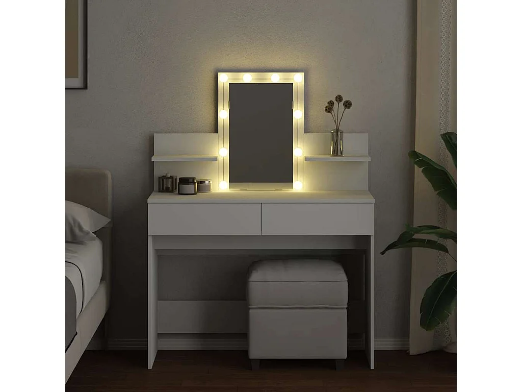 Tocador con LED blanco 100x40x130 cm