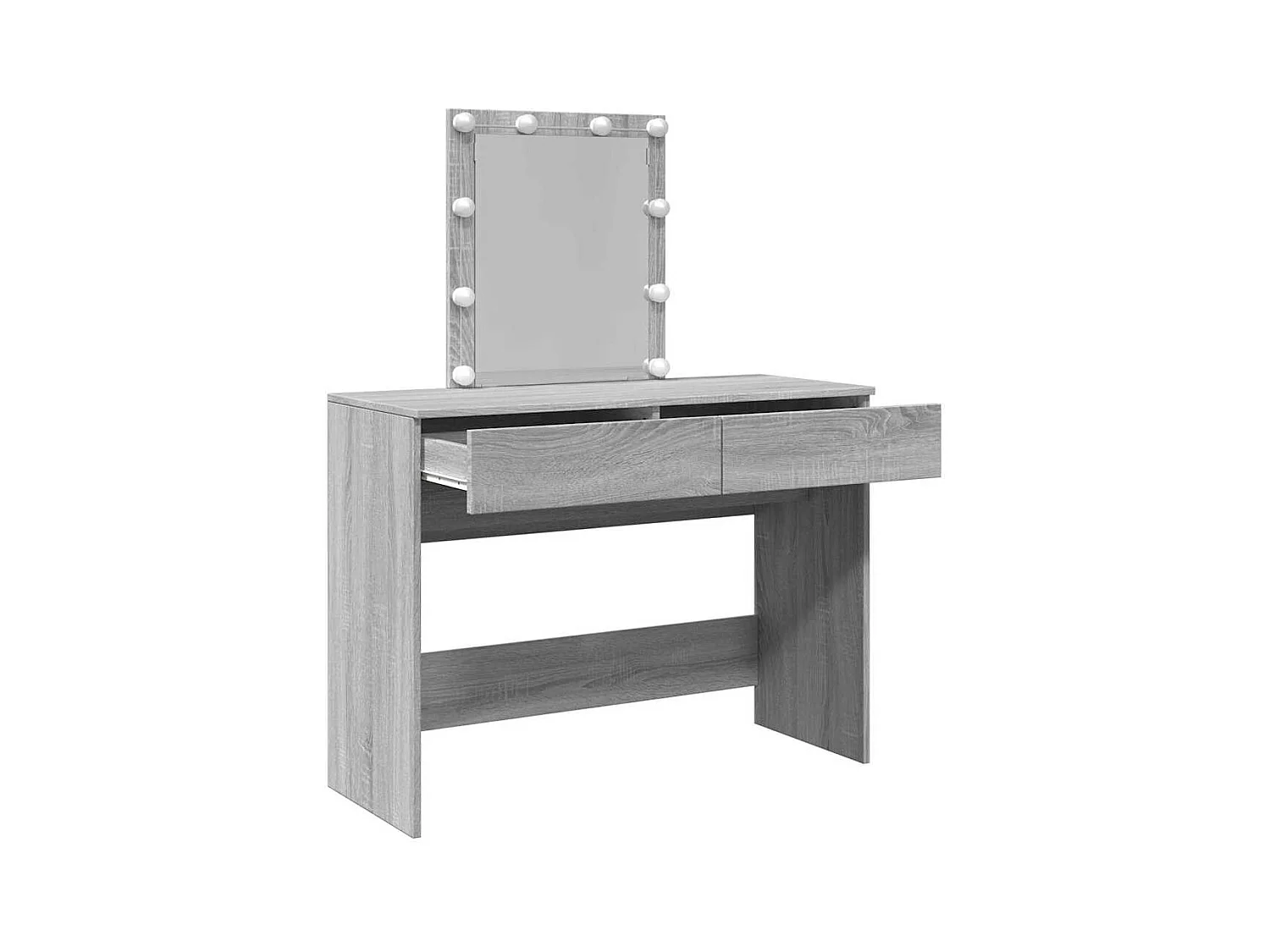 Kaptafel met LED Sonoma grijs 100x40x130 cm