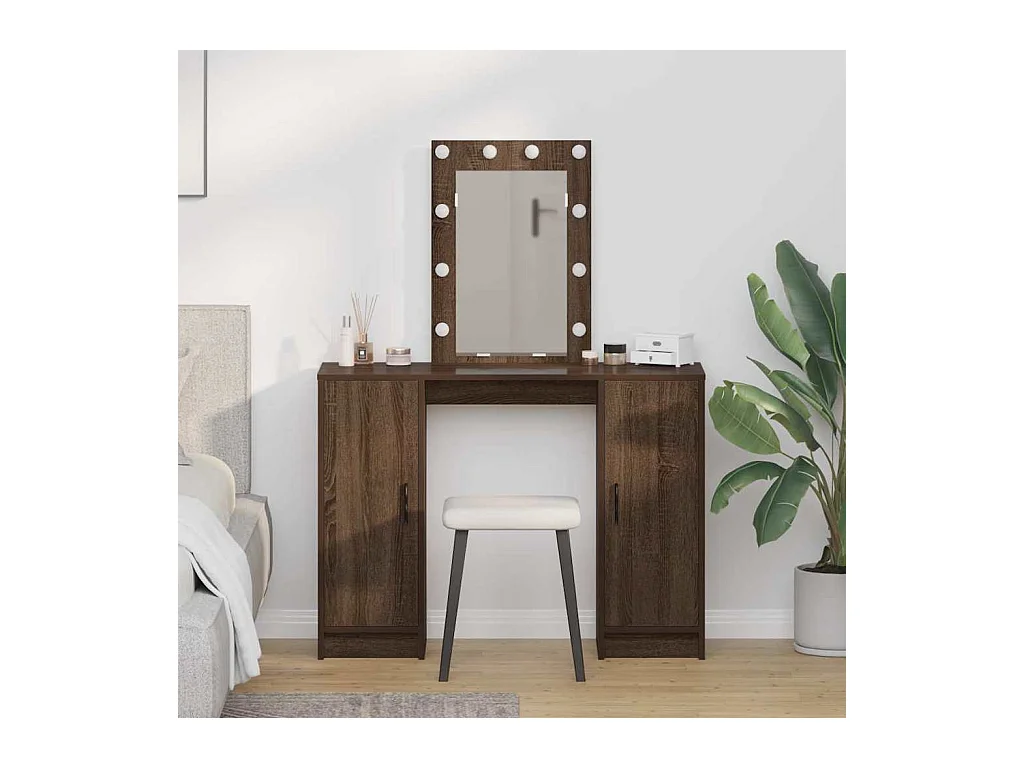 Bruine kaptafel 102 x 33 x 135 cm bewerkt hout