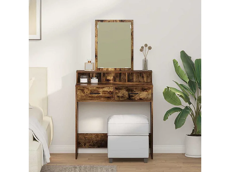 Coiffeuse Chêne fumé 79 x 41 x 140 cm Bois d'ingénierie