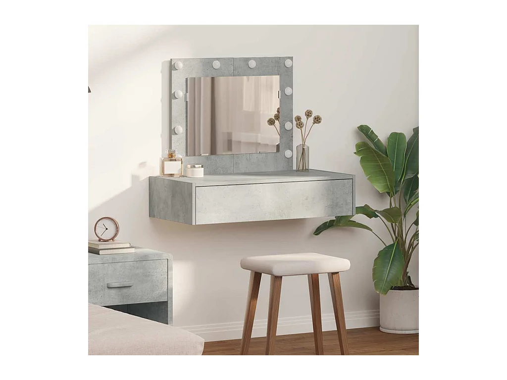 Grijze kaptafel 83 x 40 x 70 cm bewerkt hout