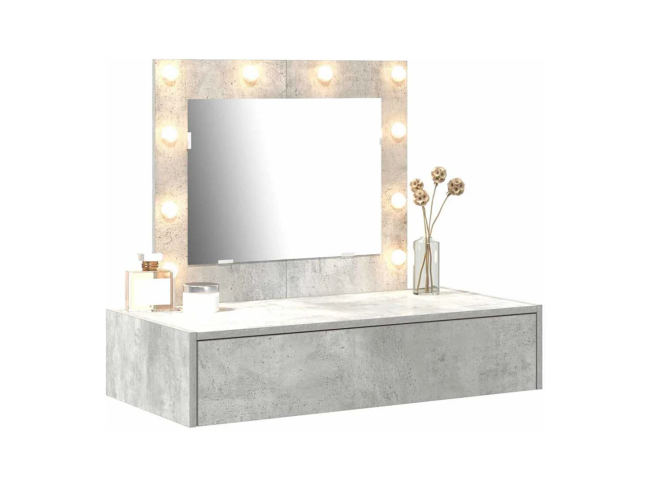 Grijze kaptafel 83 x 40 x 70 cm bewerkt hout