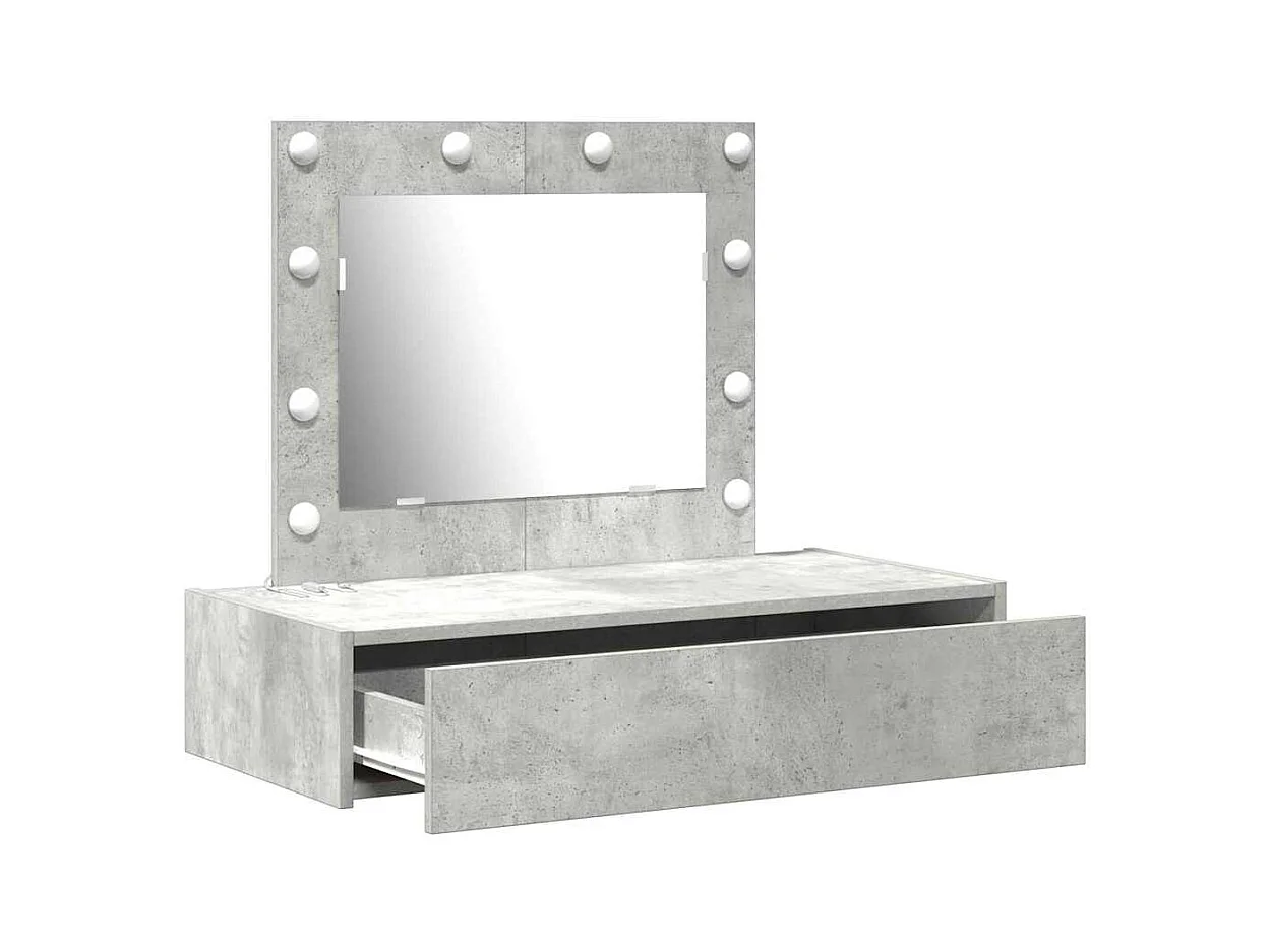 Grijze kaptafel 83 x 40 x 70 cm bewerkt hout