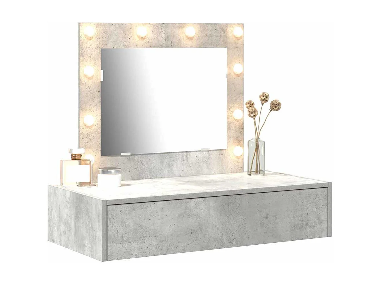 Grijze kaptafel 83 x 40 x 70 cm bewerkt hout