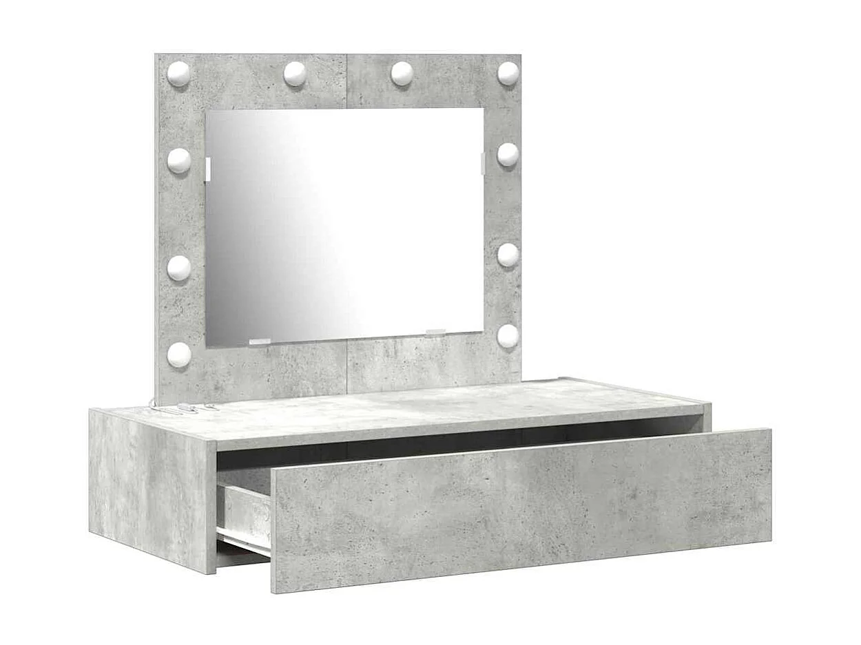 Grijze kaptafel 83 x 40 x 70 cm bewerkt hout