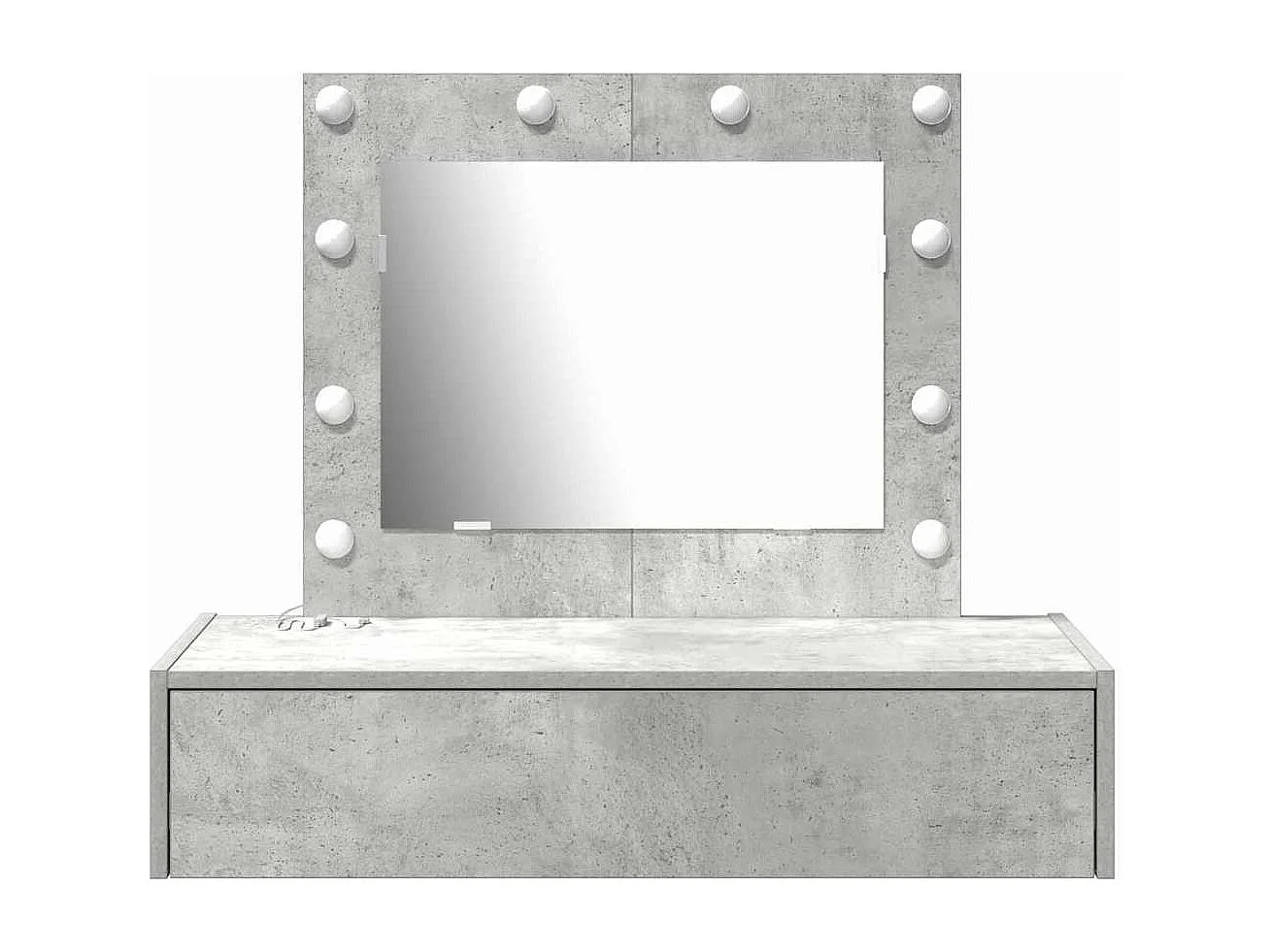 Grijze kaptafel 83 x 40 x 70 cm bewerkt hout