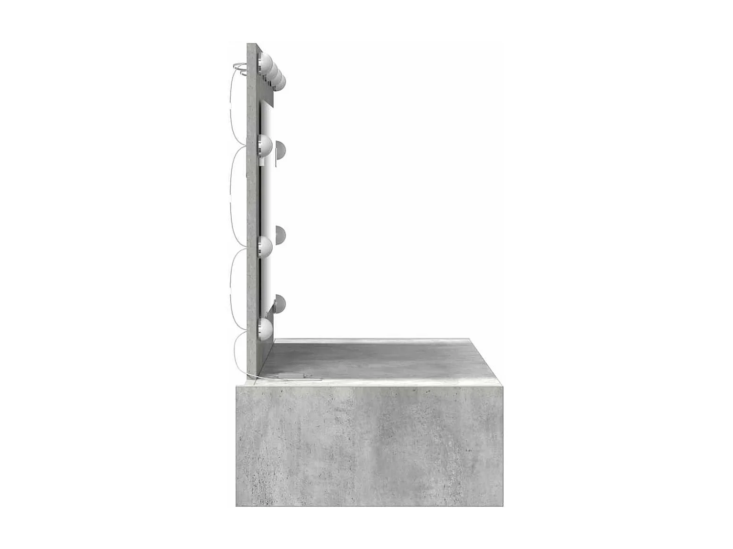 Grijze kaptafel 83 x 40 x 70 cm bewerkt hout