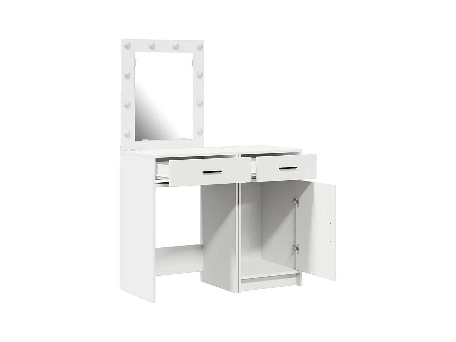 Table de Toilette avec tiroir 2 pcs Blanc 50 x 41 x 135 cm