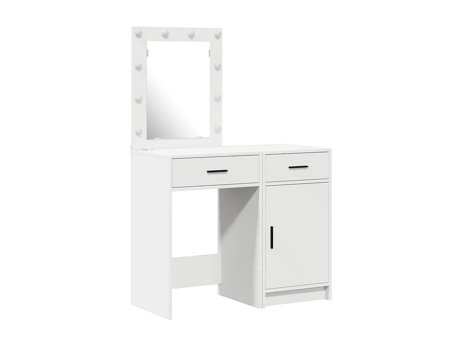 Kaptafel met lade 2 stuks Wit 50 x 41 x 135 cm