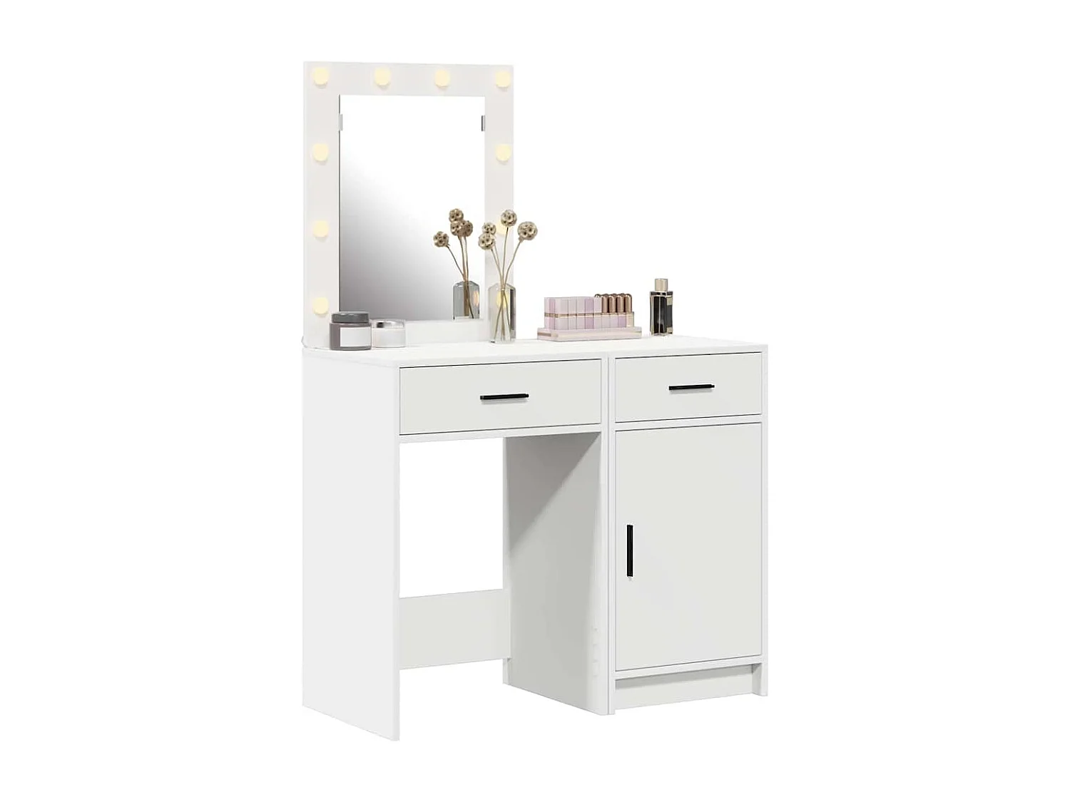 Kaptafel met lade 2 stuks Wit 50 x 41 x 135 cm