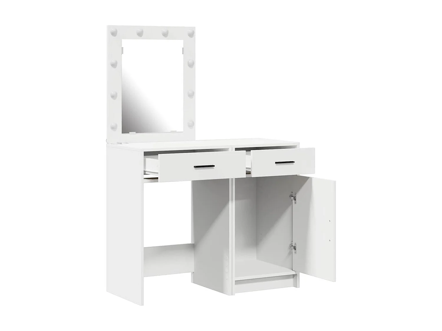 Kaptafel met lade 2 stuks Wit 50 x 41 x 135 cm