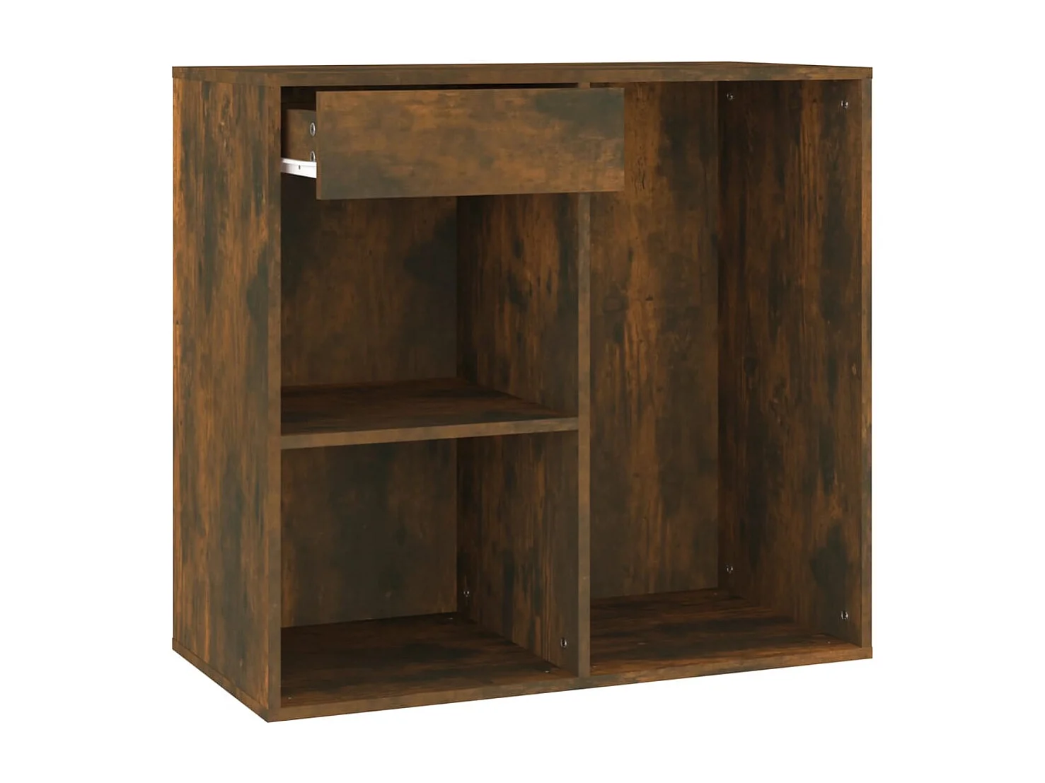 Coiffeuse à LED avec armoires Chêne fumé Bois d'ingénierie