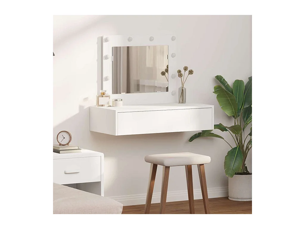 Table de Toilette Blanc 83 x 40 x 70 cm Bois d'ingénierie