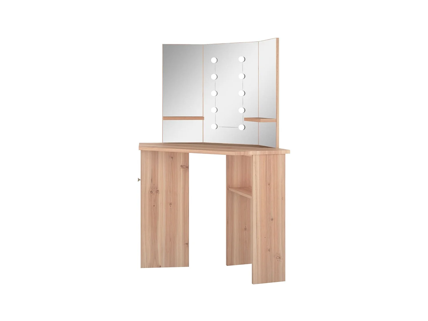 Coiffeuse d'angle avec LED Chêne 111x54x141,5 cm