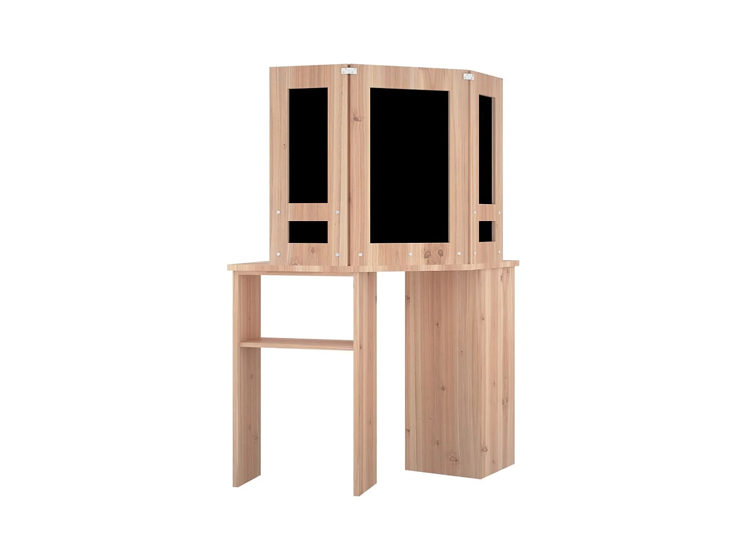 Coiffeuse d'angle avec LED Chêne 111x54x141,5 cm