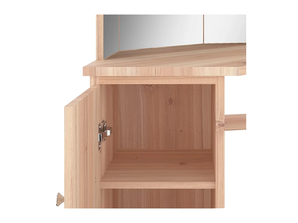 Coiffeuse d'angle avec LED Chêne 111x54x141,5 cm