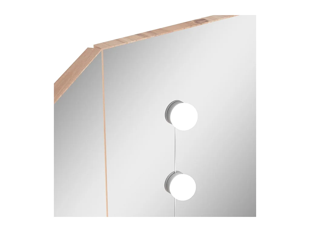 Coiffeuse d'angle avec LED Chêne 111x54x141,5 cm