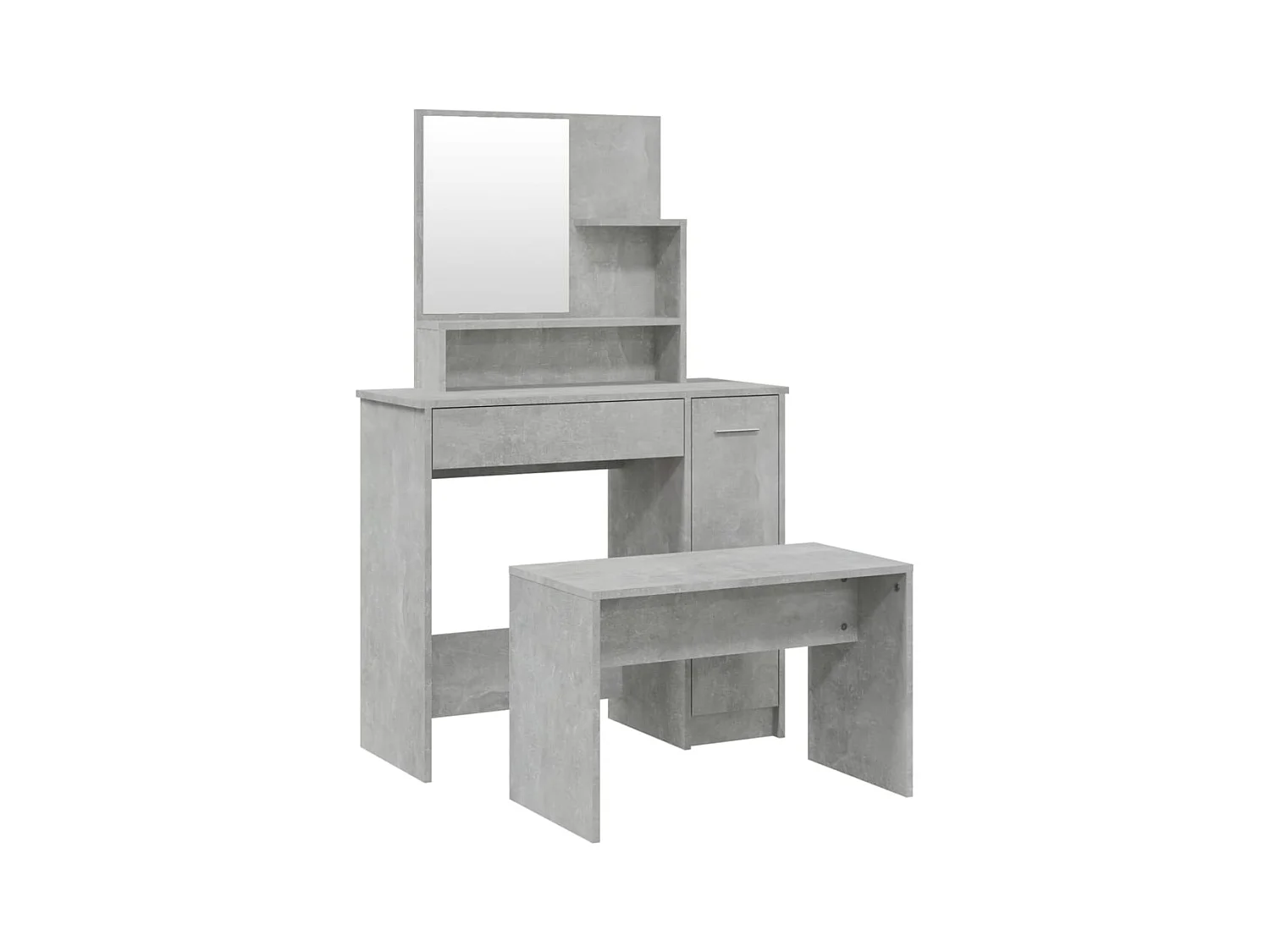 Betongrijze kaptafelset 86,5x35x136 cm