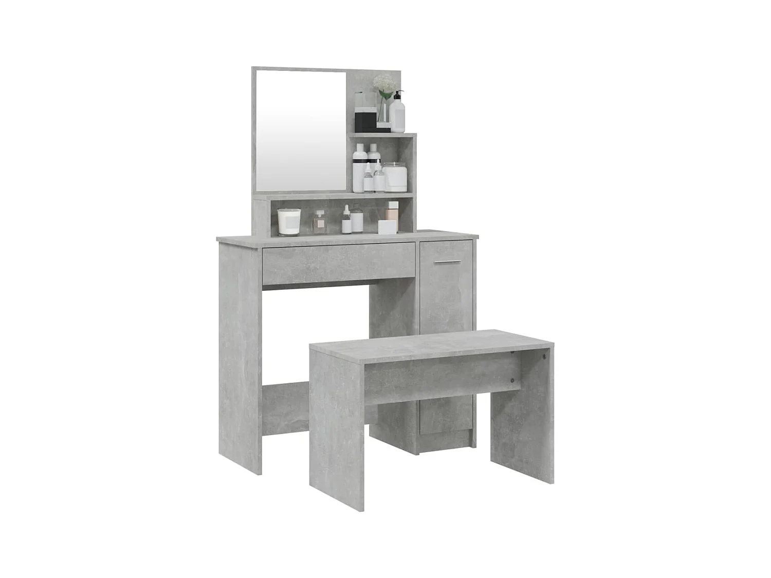 Betongrijze kaptafelset 86,5x35x136 cm