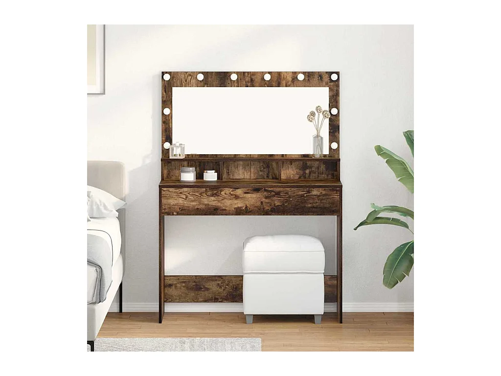 Coiffeuse Chêne fumé 100 x 41 x 135 cm Bois d'ingénierie