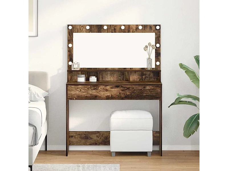 Coiffeuse Chêne fumé 100 x 41 x 135 cm Bois d'ingénierie