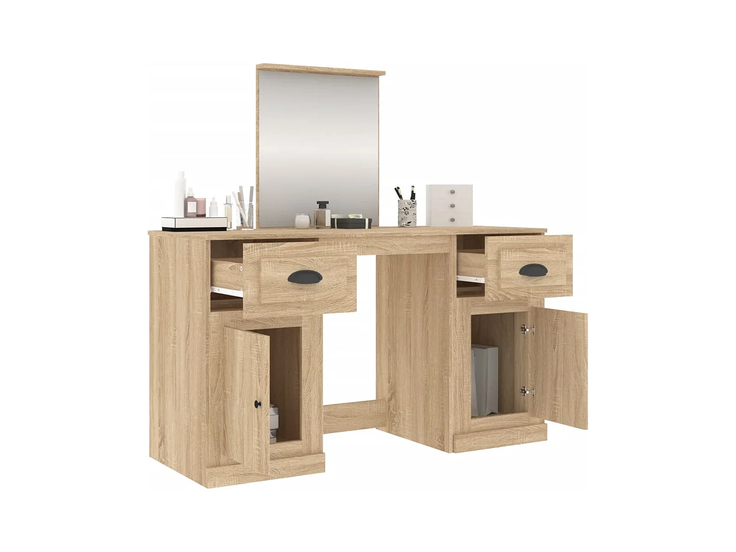 Coiffeuse avec miroir chêne sonoma 130x50x132,5 cm