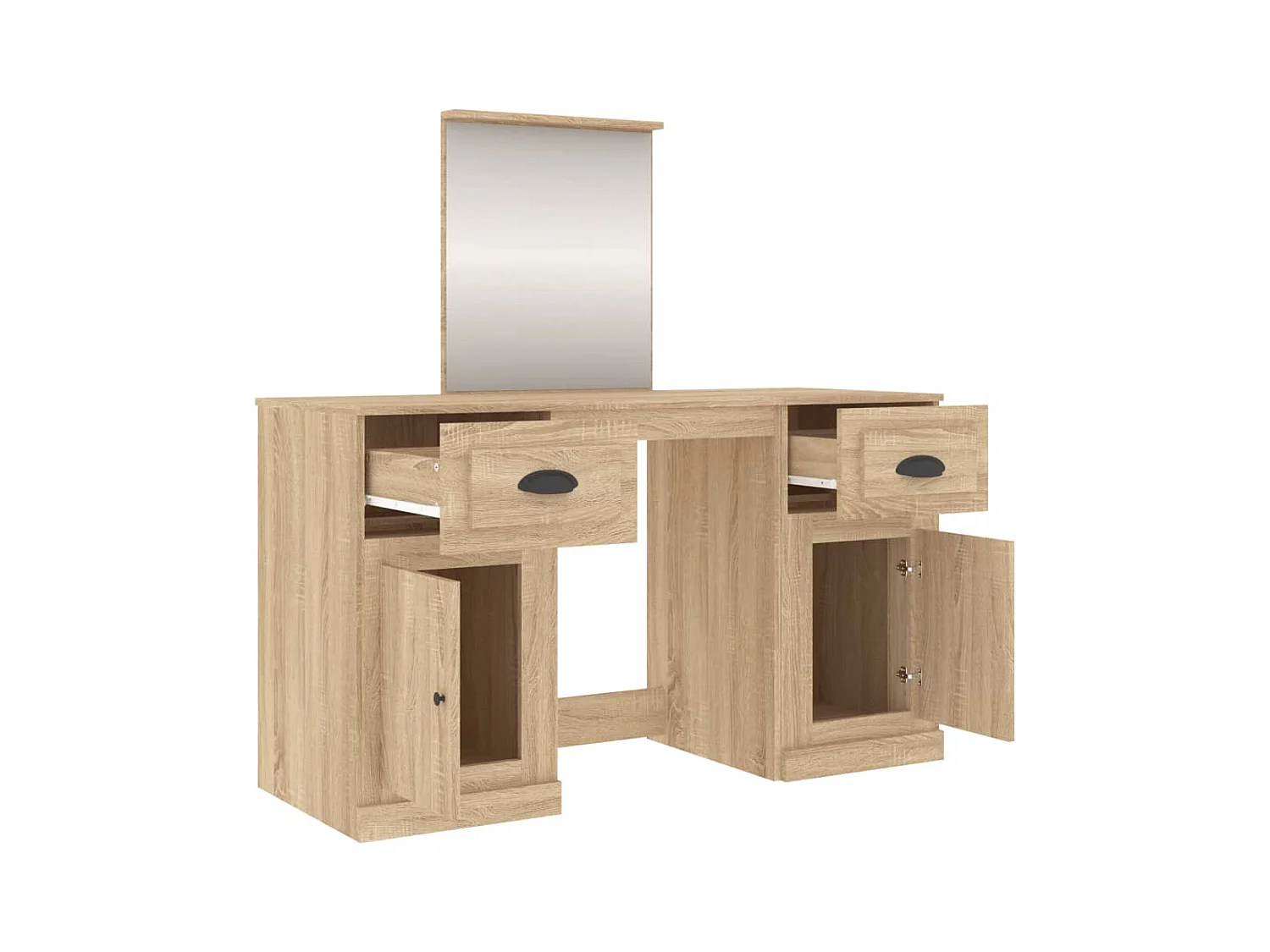 Coiffeuse avec miroir chêne sonoma 130x50x132,5 cm