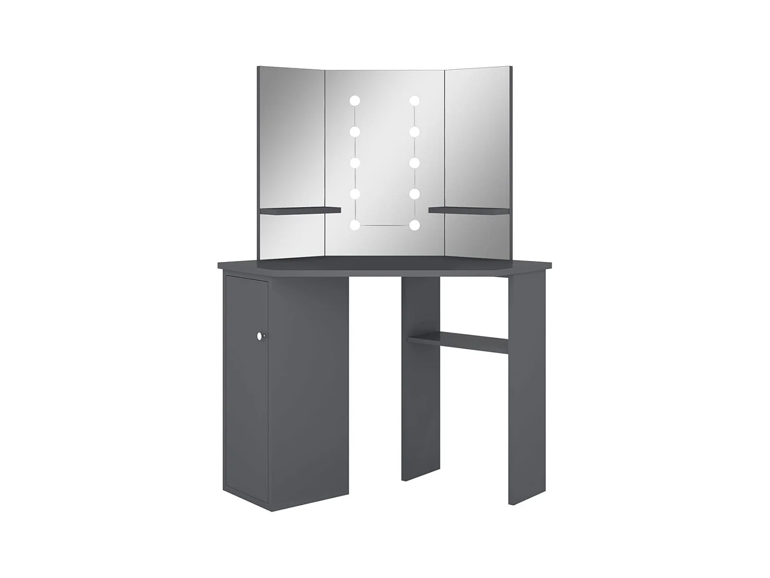 Hoekkaptafel met LED Grijs 111x54x141,5 cm