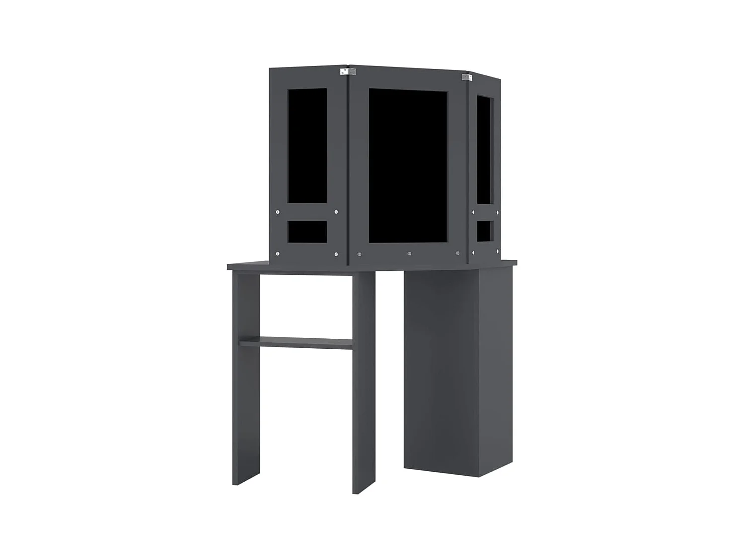 Hoekkaptafel met LED Grijs 111x54x141,5 cm